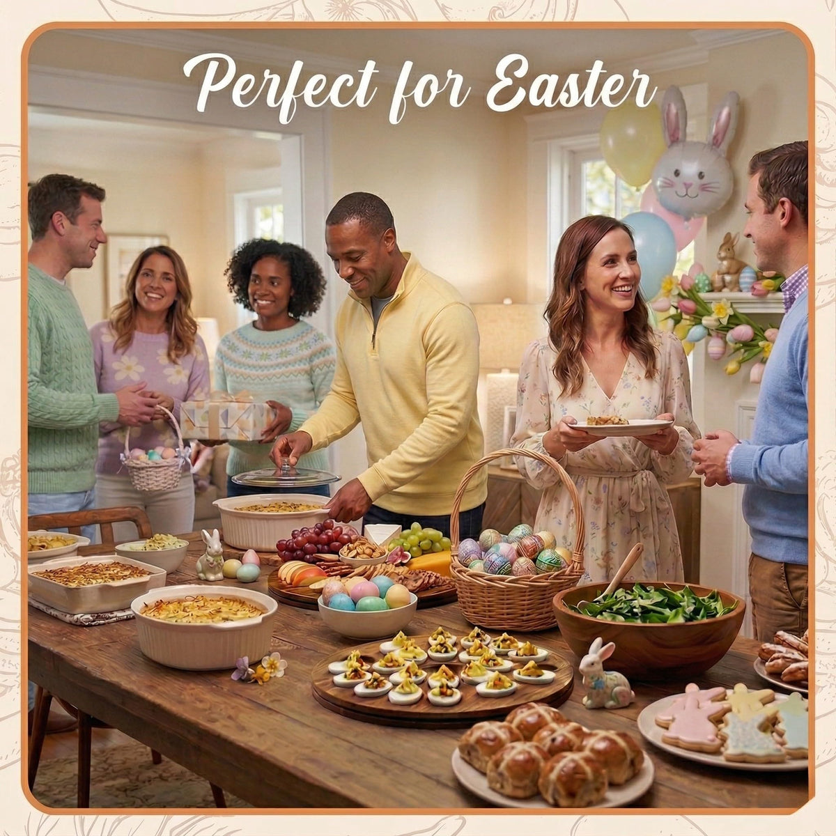 Trayful 22-egg capacity ideal for gatherings and potlucks.