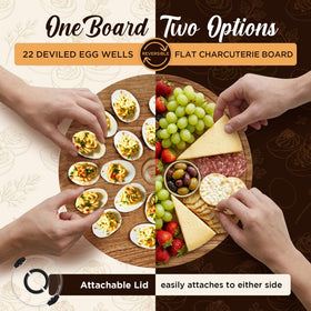 Trayful reversible design offers flexible serving options for parties.