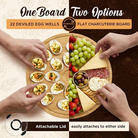 Trayful deviled egg tray with reversible sides for elegant presenting