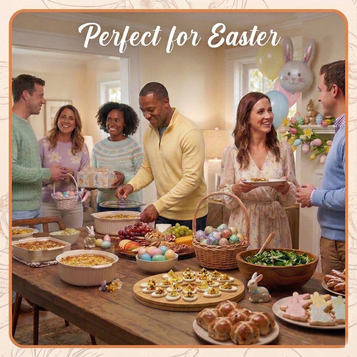 Trayful stackable deviled egg tray saves space on counters