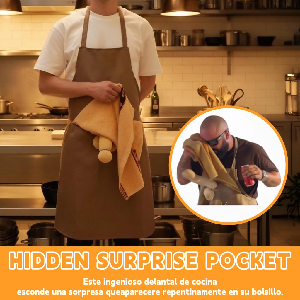 Treayes Chef's Prank Apron adjustable neck strap for a comfortable fit