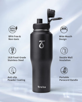 Trebo compass and whistle included for outdoor safety during hikes.