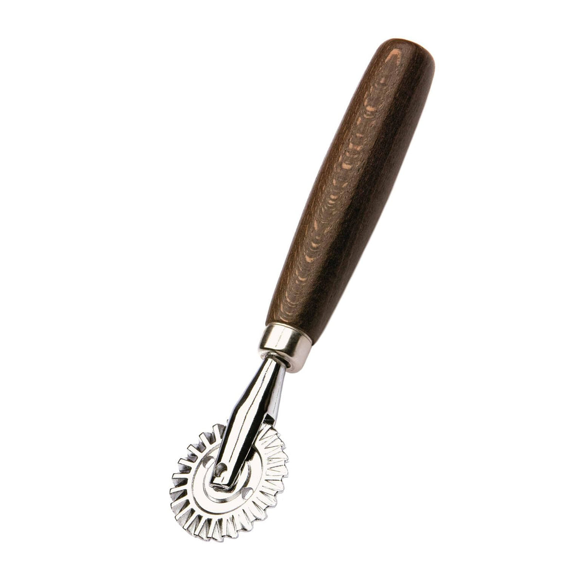 Tredoni pastry wheel for dough-cutting—smooth stainless steel wheel for clean cuts.