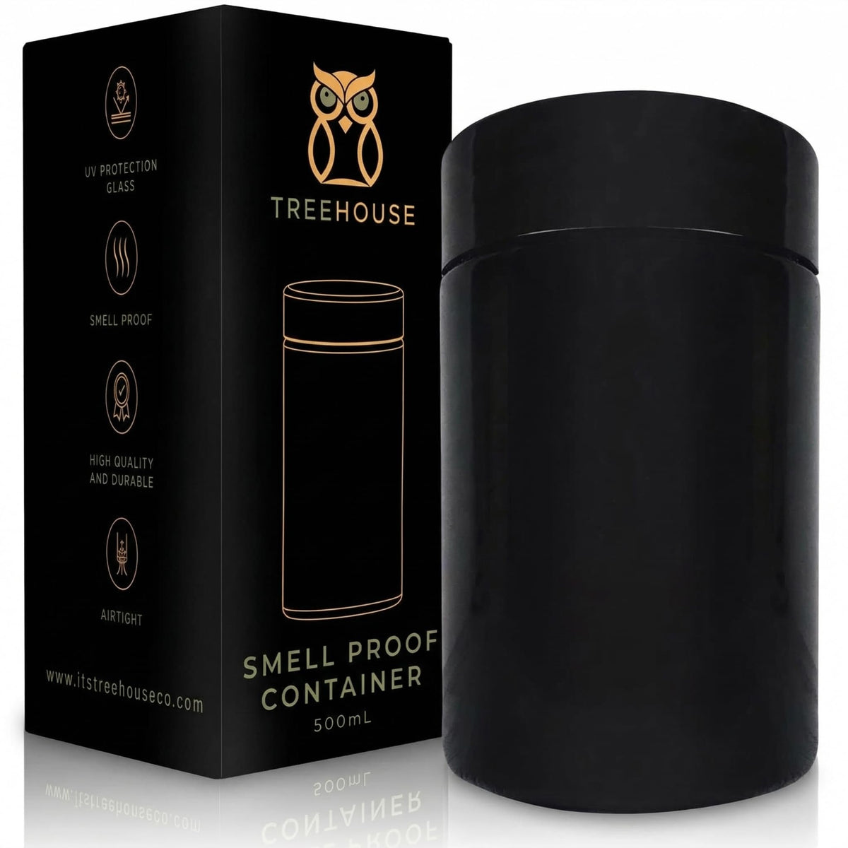 Treehouse smell-proof container 500ml preserves herbs and spices.