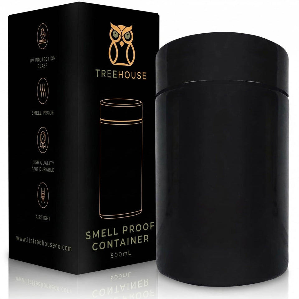 Treehouse smell-proof container 500ml preserves herbs and spices.