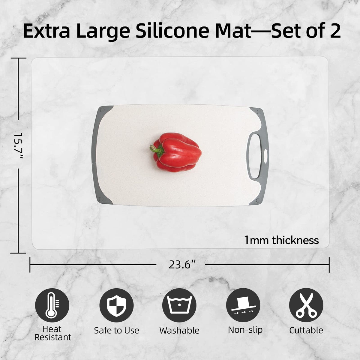 Treerit heat-resistant silicone mat designed for hot pans up to 446 F