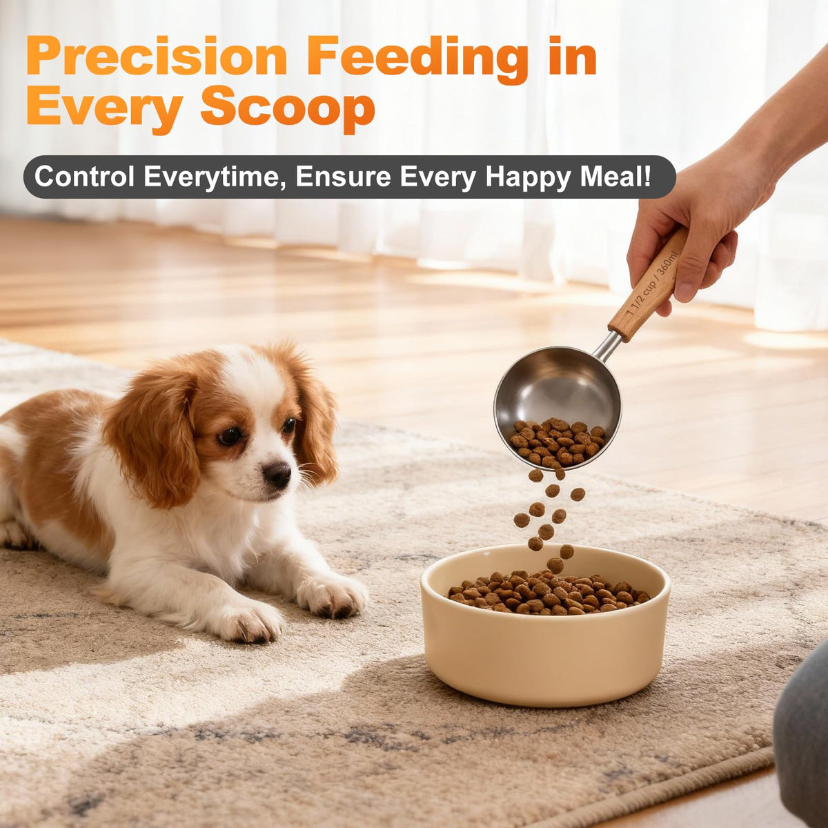 TREMENDRY etched inside measurements ensure accurate portions of dry or wet foods.