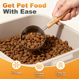 TREMENDRY wide cup opening enables easy scooping from containers with minimal spills.