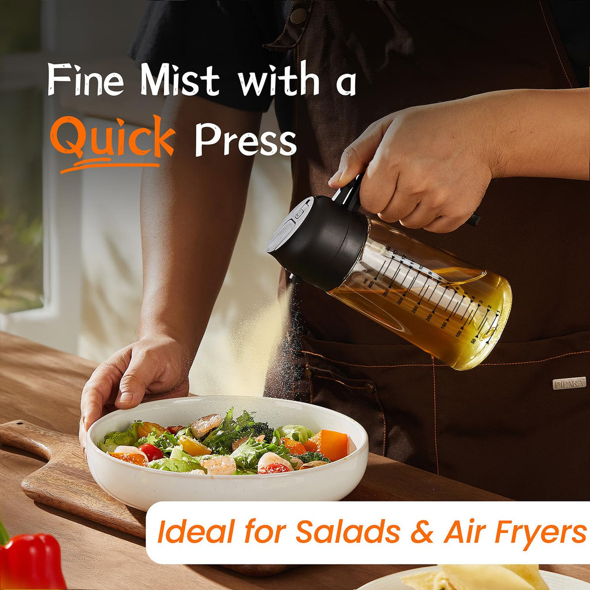 TrendPlain 2-in-1 dispenser enables spray or pour for versatile cooking.