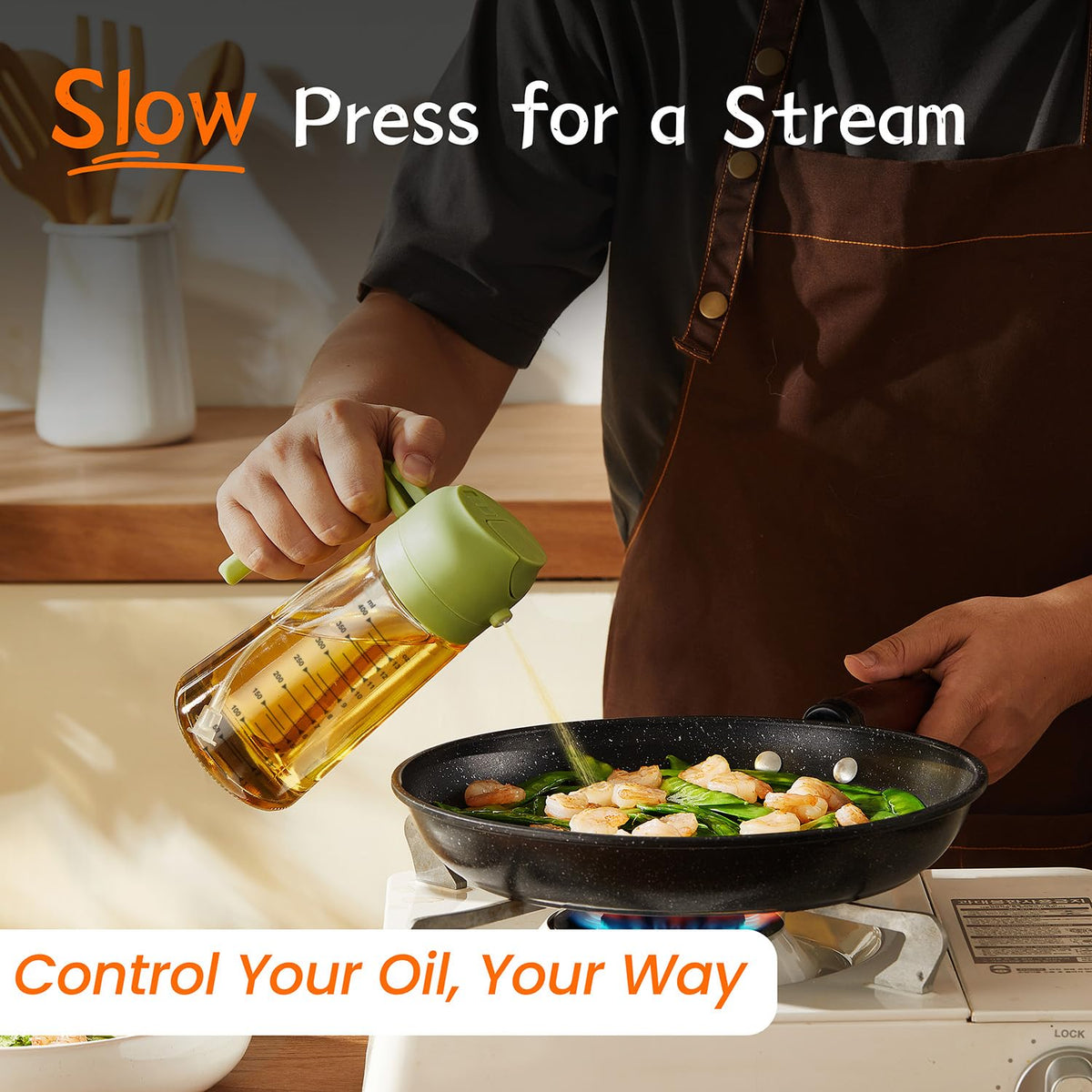 TrendPlain dual dispensing olive oil bottle for spray and pour