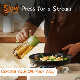 TrendPlain dual dispensing olive oil bottle for spray and pour