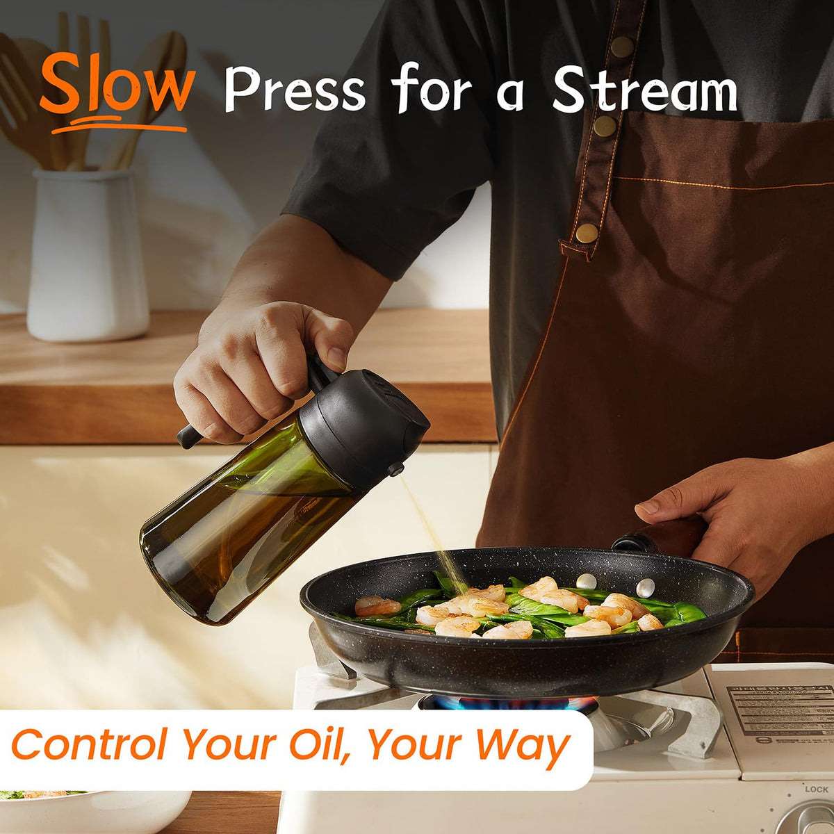 TrendPlain light-blocking design preserves olive oil flavor and freshness.