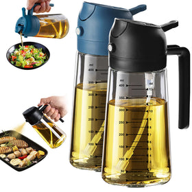 TrendPlain olive oil sprayer cap open for quick refilling and flexible use.