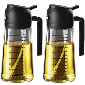 TrendPlain olive oil sprayer with glass body delivers precise mist for even coating.