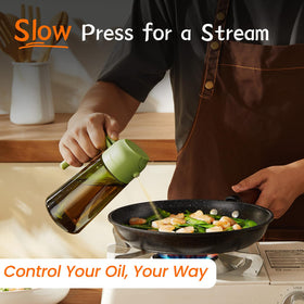TrendPlain olive oil dispenser with waterproof labels helps identify bottles.