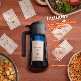 TrendPlain two-in-one oil dispenser and sprayer for versatile kitchen tasks.