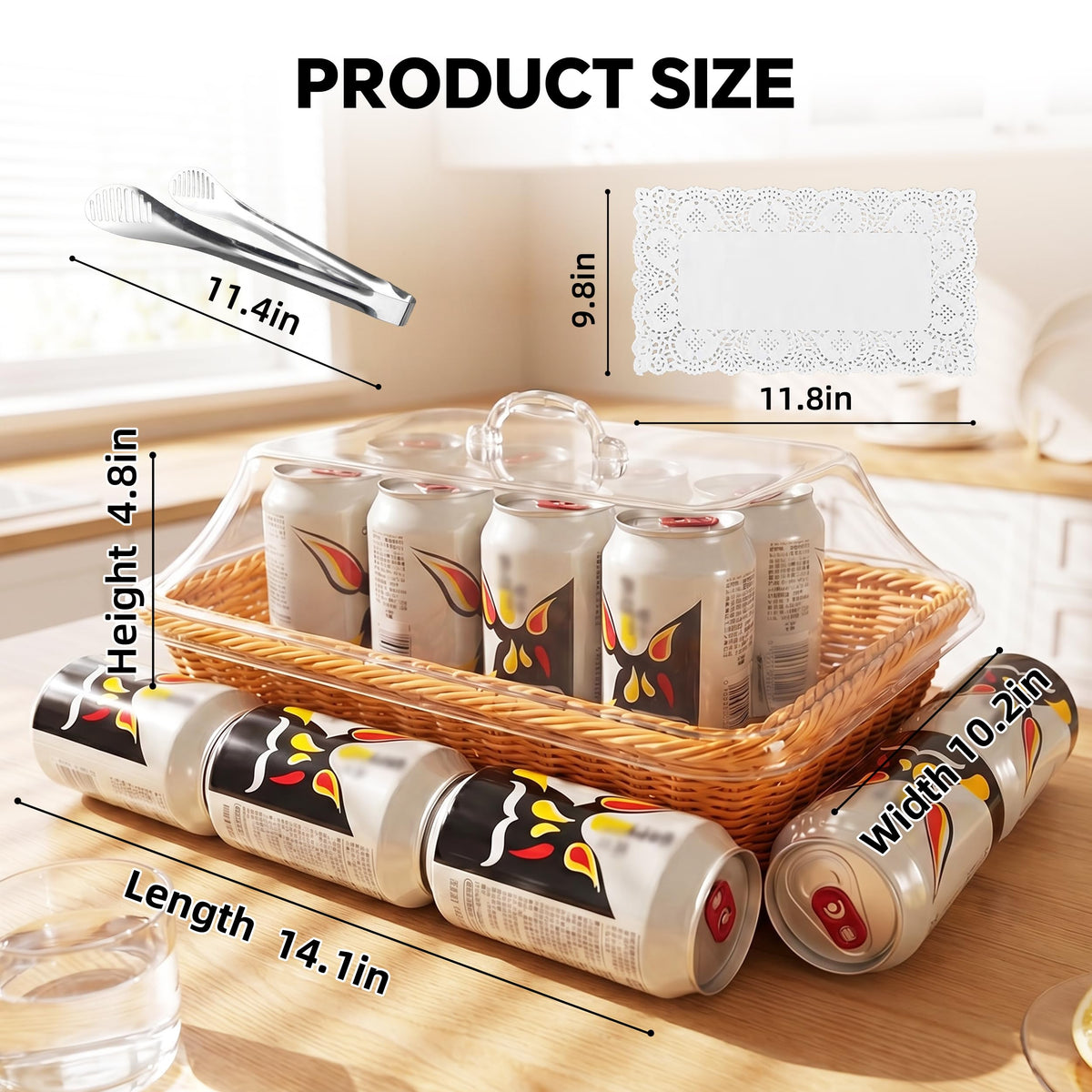 Trez Treamer baskets with lids showcase bread and pastries elegantly.