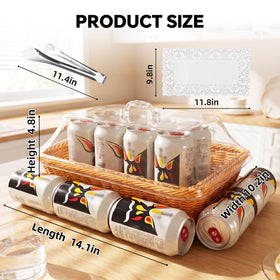 Trez Treamer baskets with lids showcase bread and pastries elegantly.