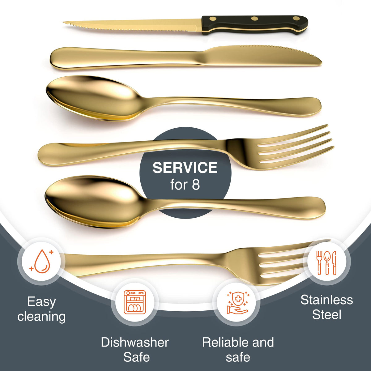 Tribal Cooking dinner and salad forks and spoons shown for versatile meals.