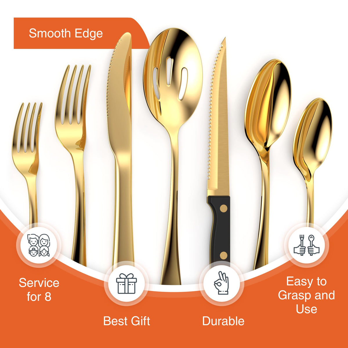 Tribal Cooking serving spoons and knives arranged for effortless entertaining and table presentation.