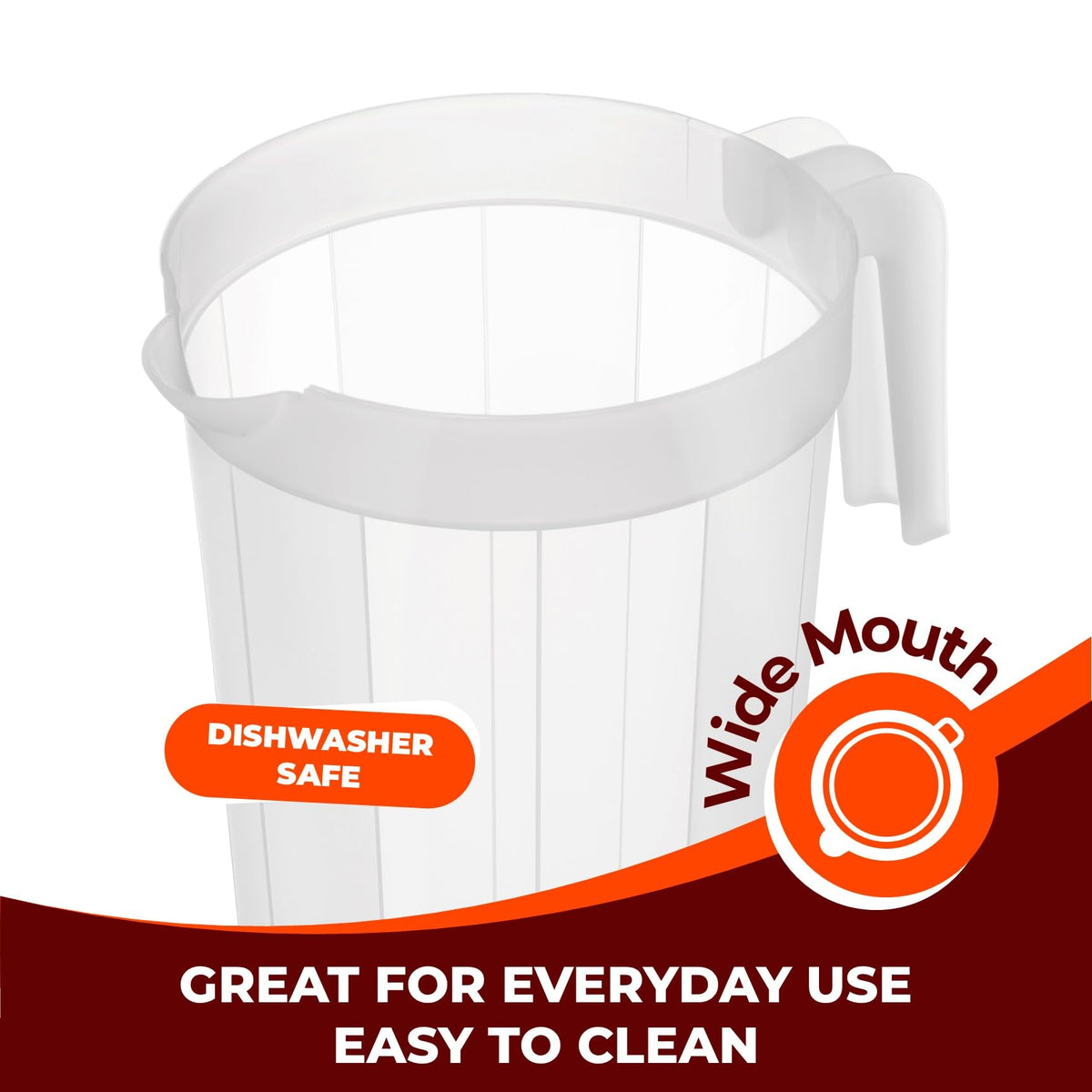Tribello 1-gallon pitcher BPA-free and dishwasher-safe for everyday use.