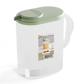 Tribello 1-Gallon Slim Pitcher with Lid for compact fridge storage and easy pouring.