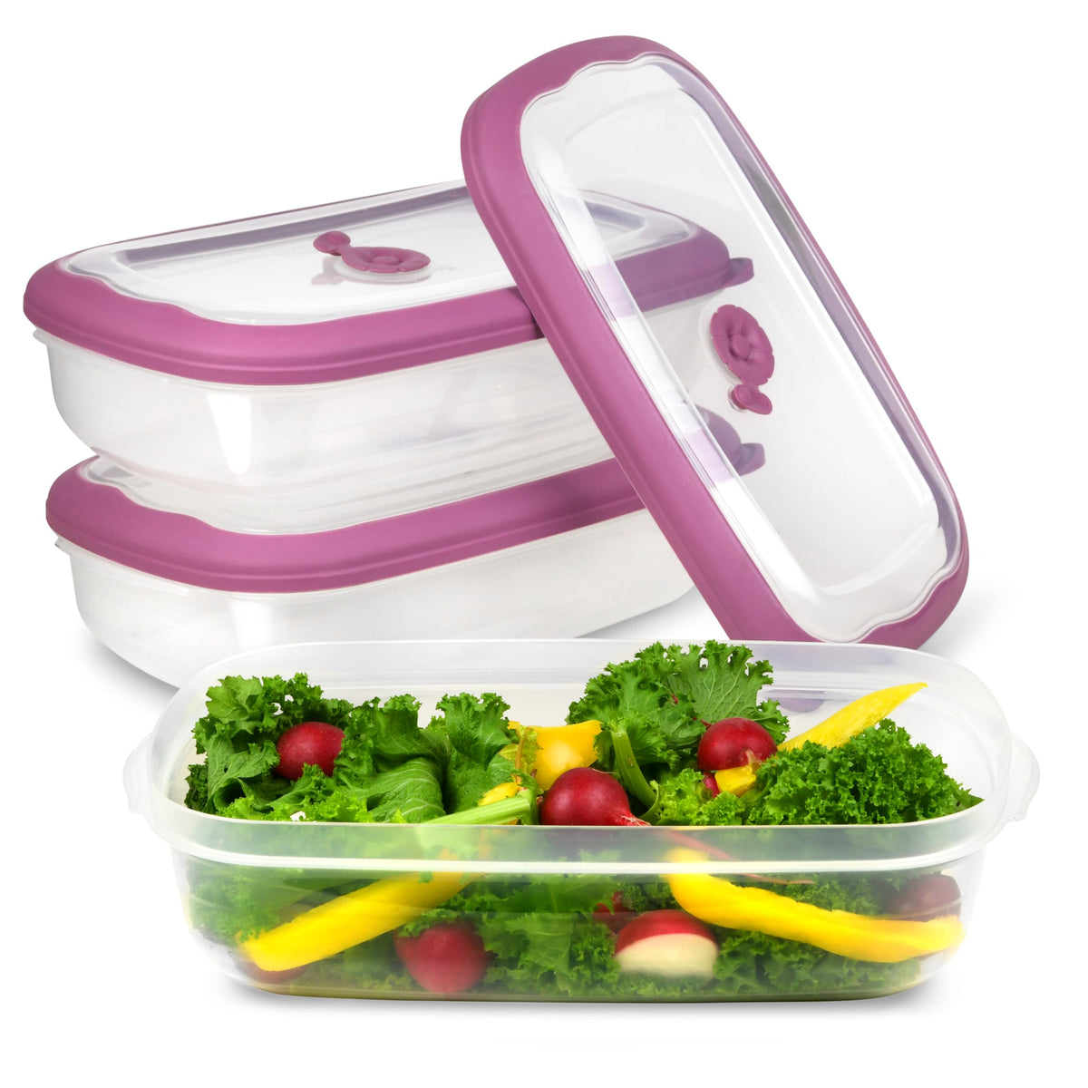 Tribello 53oz container with lid keeps fridge food fresh for organized storage