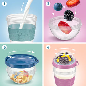 Tribello BPA-free dishwasher-safe parfait cups for easy meal prep.