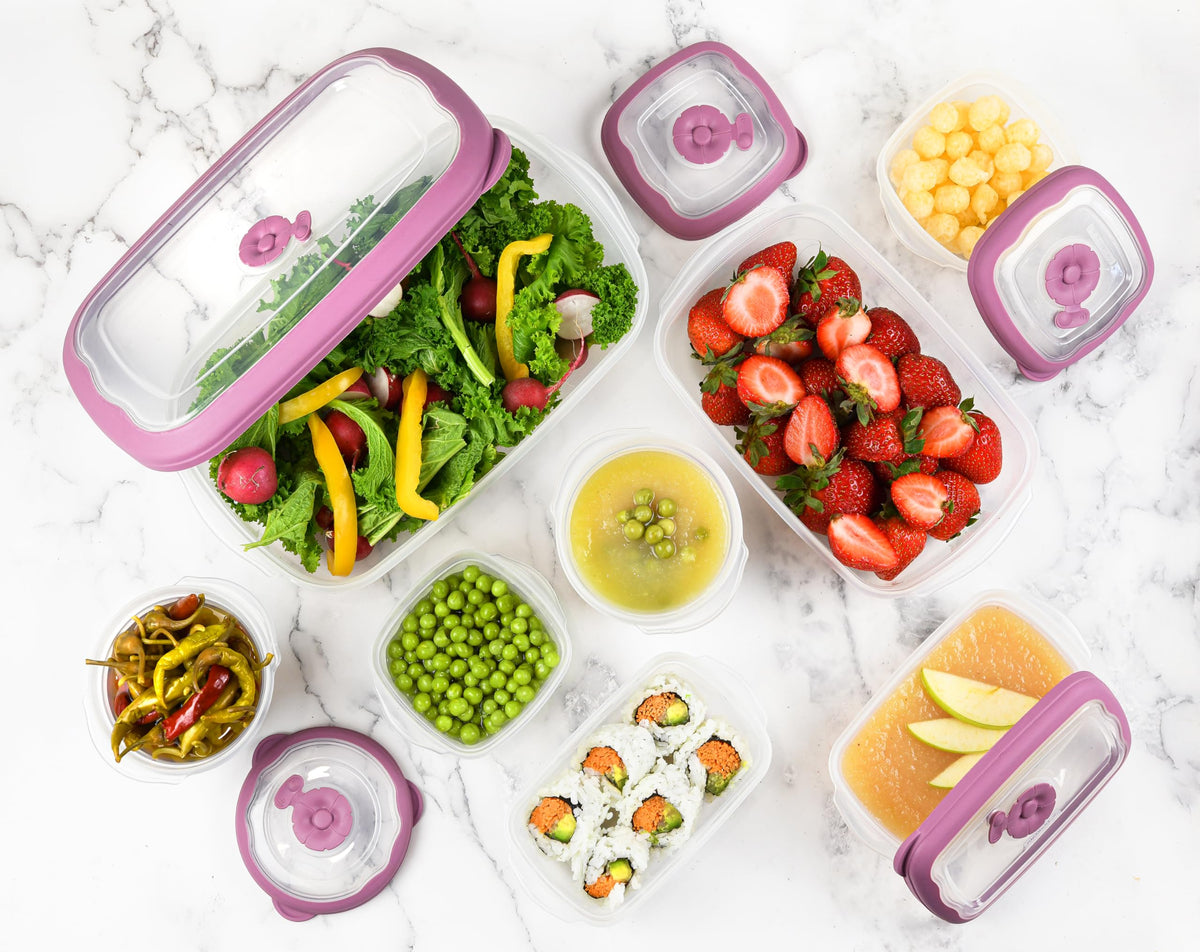 Tribello flor line purple lid design with ergonomic handles