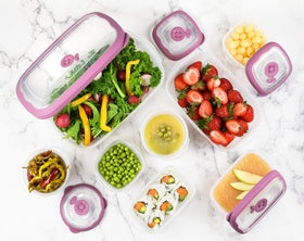 Tribello flor line purple lid design with ergonomic handles