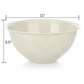 Tribello 5-quart bowls stacked together for space-saving kitchen storage.