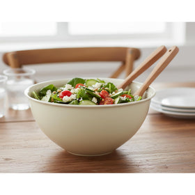 Tribello 5-quart bowls ready for salad serving and easy cleanup.