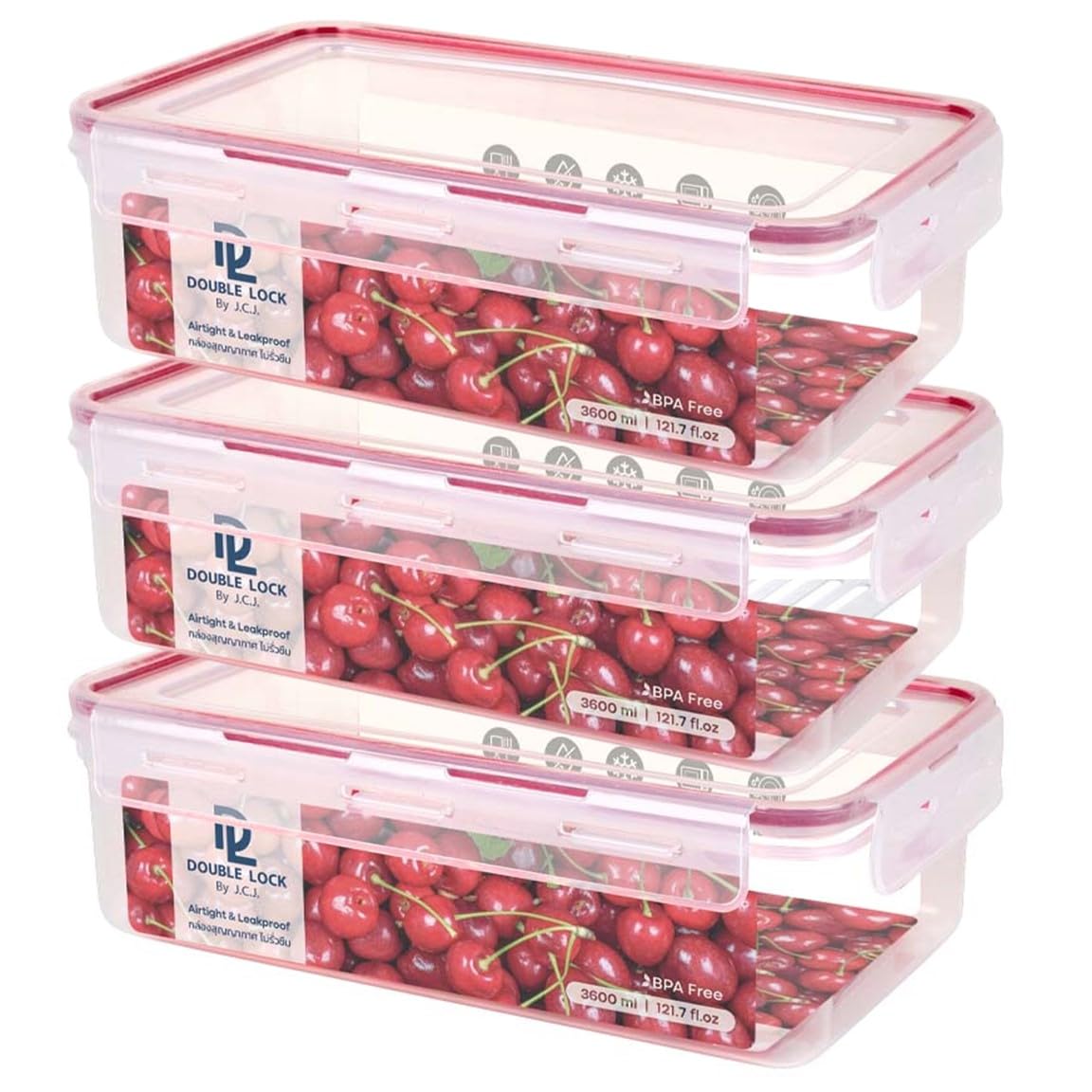 Tribello large rectangular food storage container with airtight lids for safe fridge storage