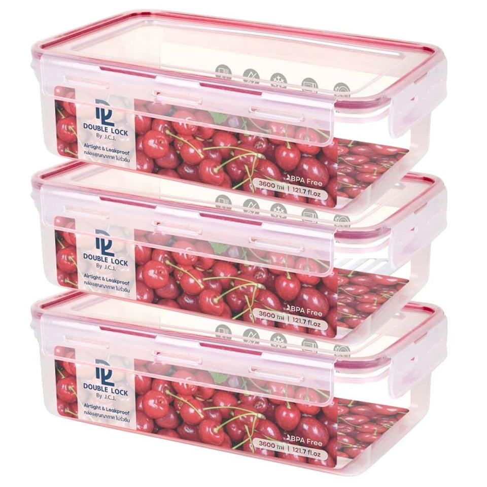 Tribello large rectangular food storage container with airtight lids for safe fridge storage