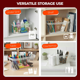 Tribello pantry organization using slim bins to sort items efficiently.