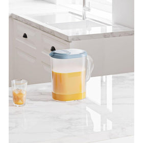 Tribello pitcher comfort-grip handle enables controlled pouring.