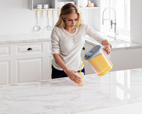 Tribello pitcher with graduated marks to help you mix precisely.
