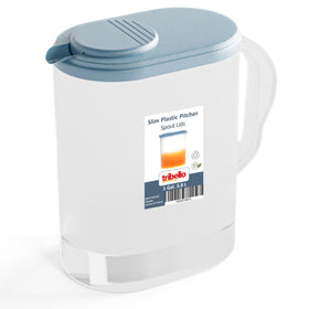 Tribello pitcher with pivot-top spout for smooth, spill-free pouring.