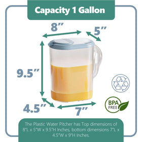 Tribello pitcher with slim clear design for space-saving fridge storage.