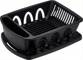 Tribello sink dish drying rack with attached drainboard keeps countertops dry