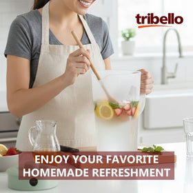 Tribello ergonomic handle provides comfortable grip during pouring.