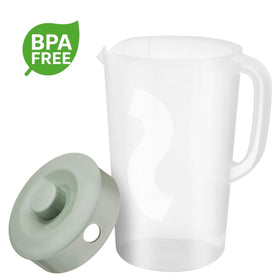 Tribello freezer-safe pitcher keeps drinks ready for quick chilling.