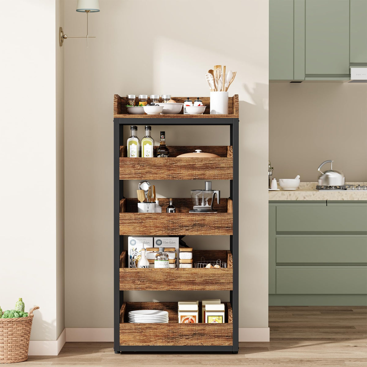 Tribesigns easy-assembly storage rack with warranty for peace of mind.