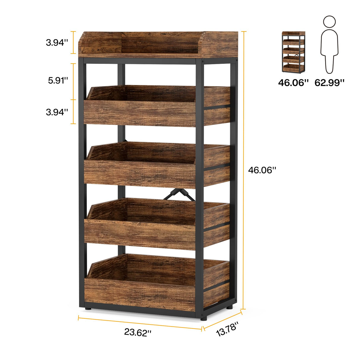 Tribesigns kitchen shelf multipurpose rack helps declutter countertops and store snacks.