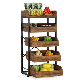 Tribesigns pull-out drawer fruit stand offers convenient access and vertical storage.