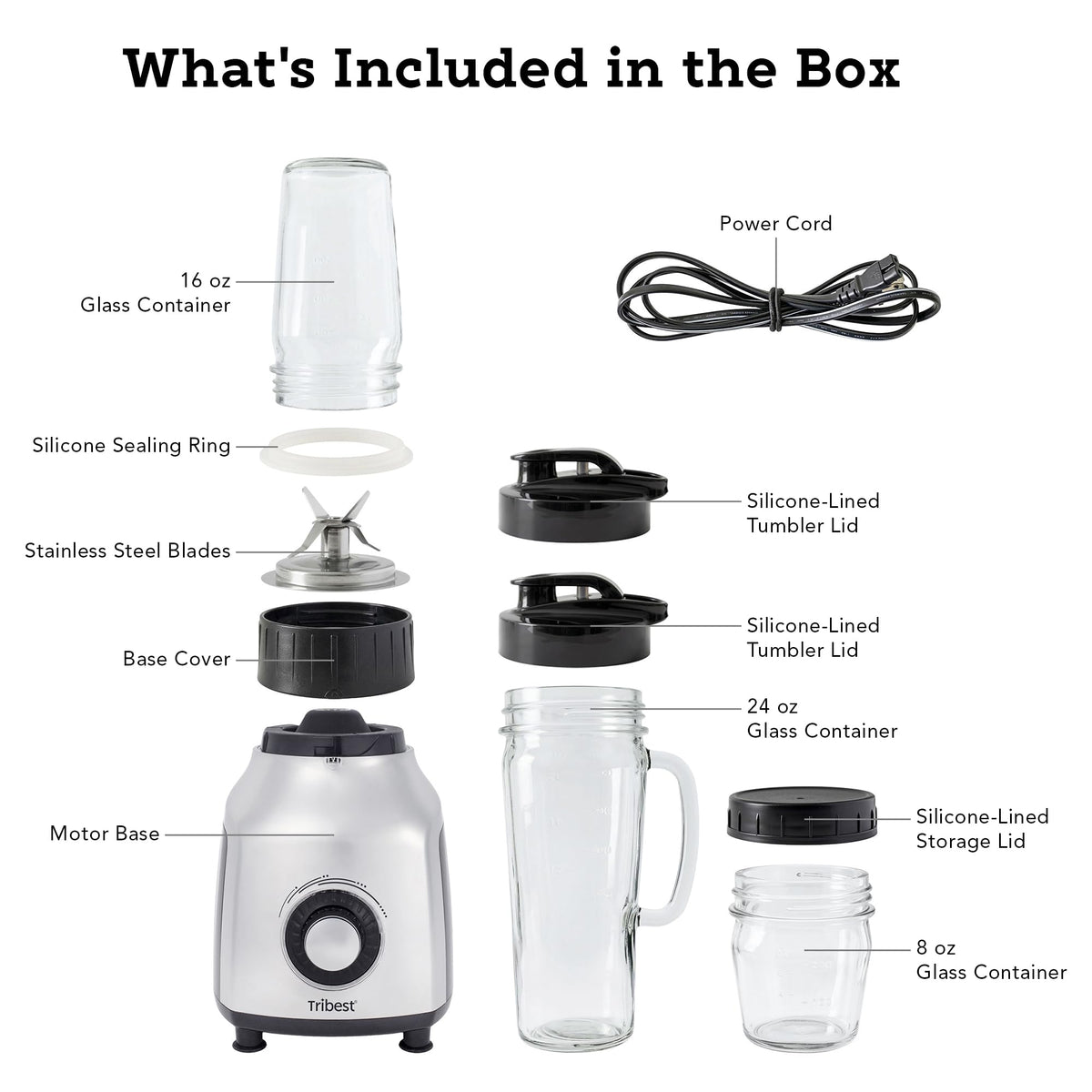 Tribest PBG-5050-A BPA-free dishwasher-safe construction for easy cleanup