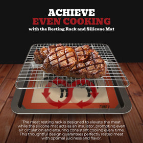 Trinity Provisions oven-safe meat resting pan for hot cooking sessions