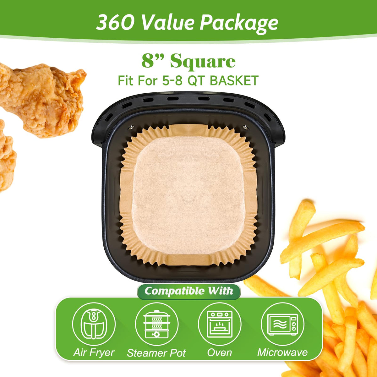 Tripho heavy-duty unbleached liners resist tearing at high heat.