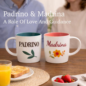 Triple Gifffted godparent mug shown during daily coffee moment