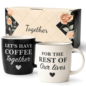 Triple Gifffted mug set: two 13oz ceramics for shared coffee moments.